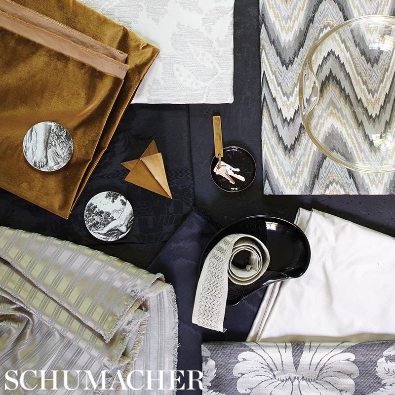 Schumacher Incomparable Moir Onyx Fabric