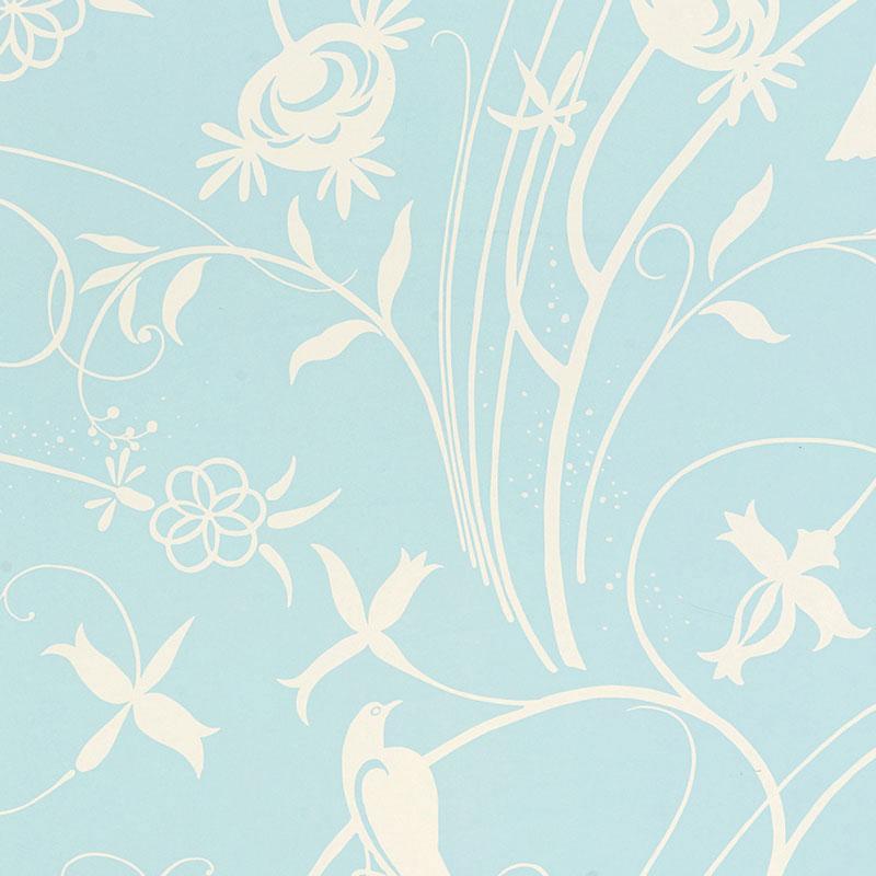 Schumacher Sky Meadow Light Blue Wallpaper