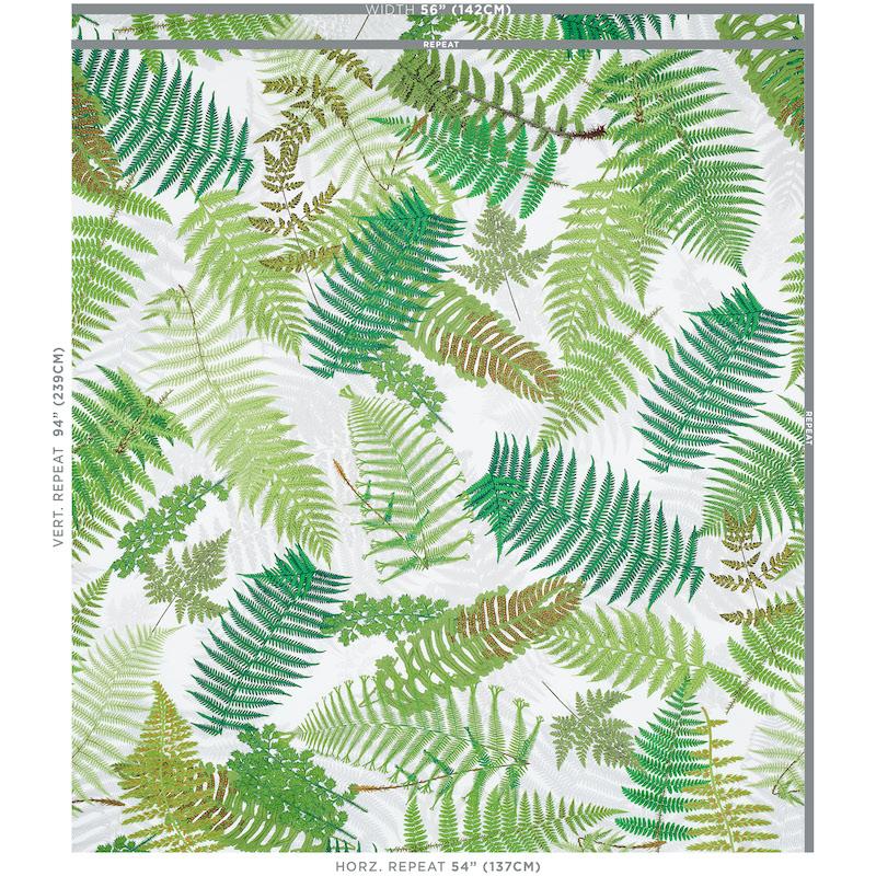 Schumacher Fernarium Green & Ivory Fabric