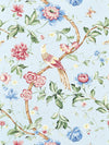 Scalamandre Orienteaux Rose & Blue On Glacier Blue Fabric