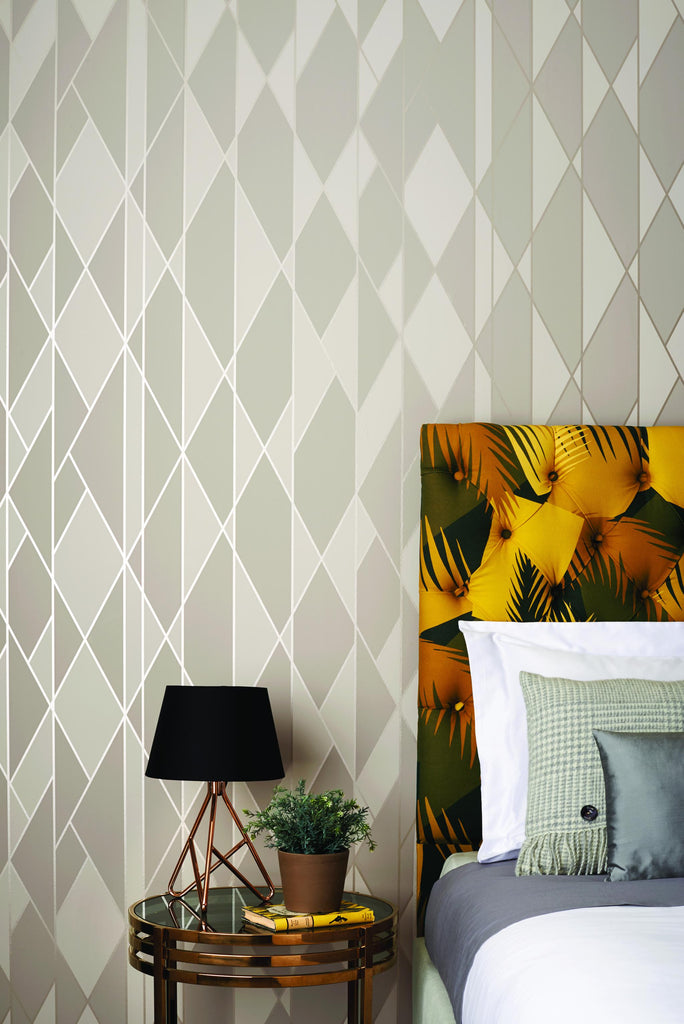 Cole & Son OBLIQUE GREY AND WHITE Wallpaper