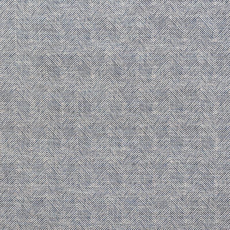 Schumacher Caro Herringbone Indigo Fabric