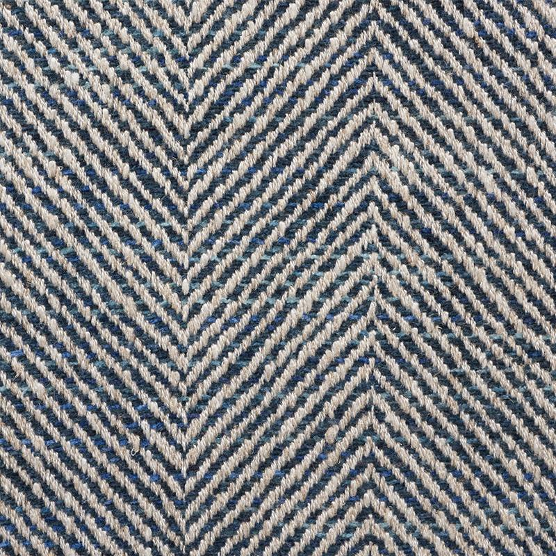 Schumacher Caro Herringbone Indigo Fabric