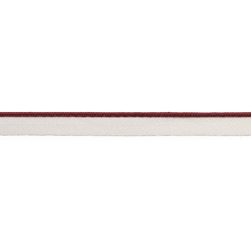 Schumacher Gustave Silk Lip Cord Narrow Burgundy Trim