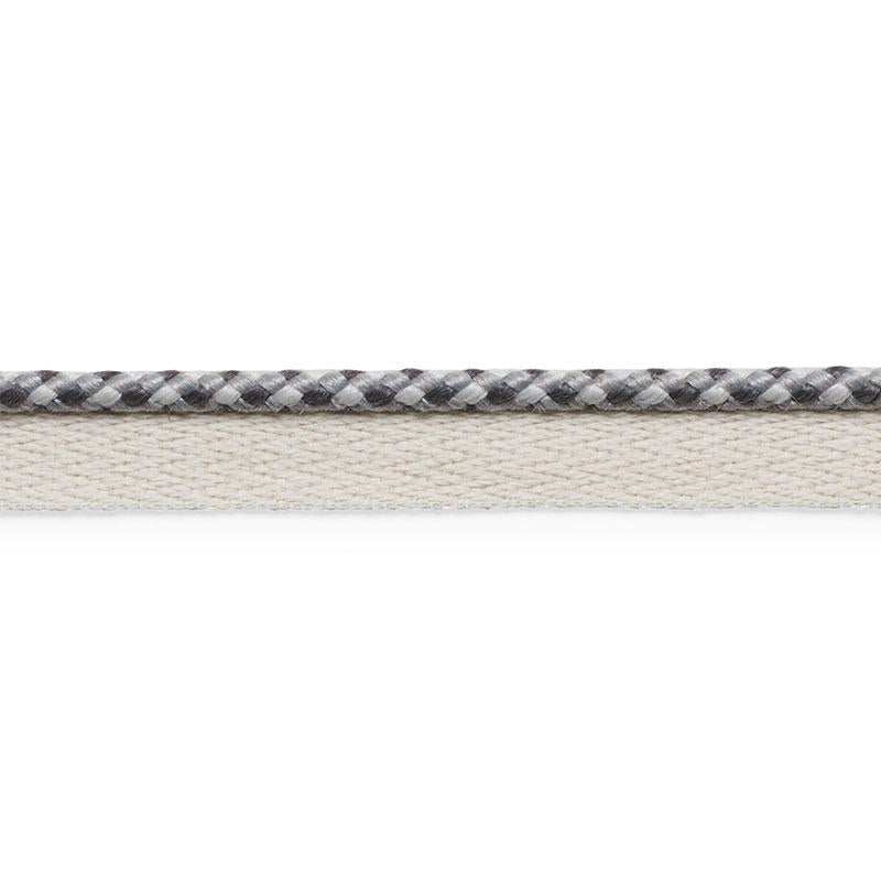 Schumacher Keaton Lip Cord Indoor/Outdoor Charcoal Trim