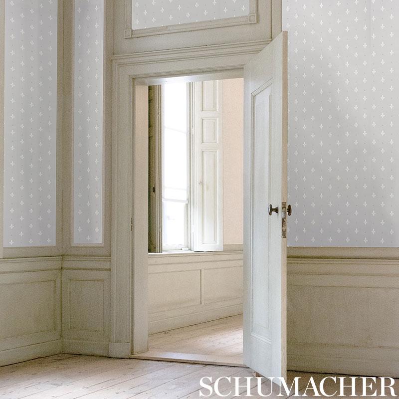 Schumacher Fleur De Lis Blush Wallpaper