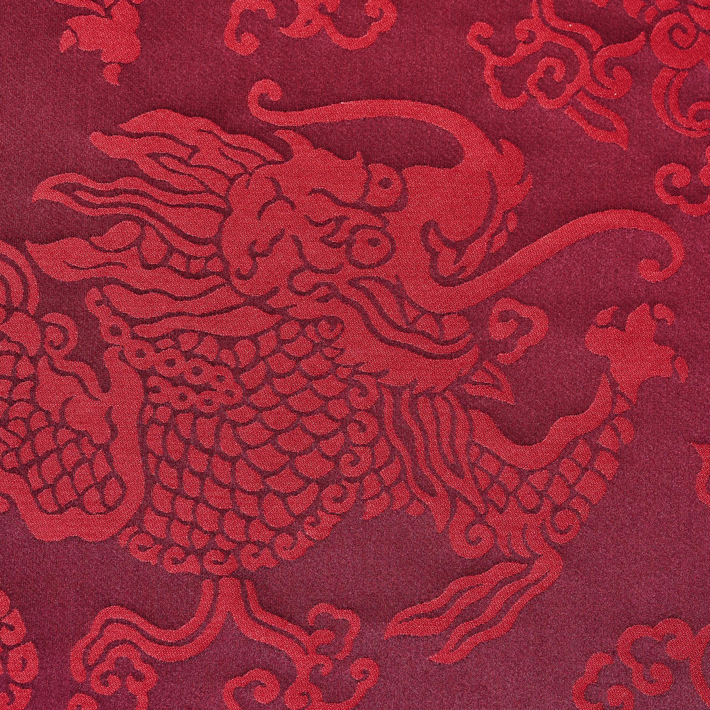 Schumacher Ruan Dragon Damask Garnet Fabric