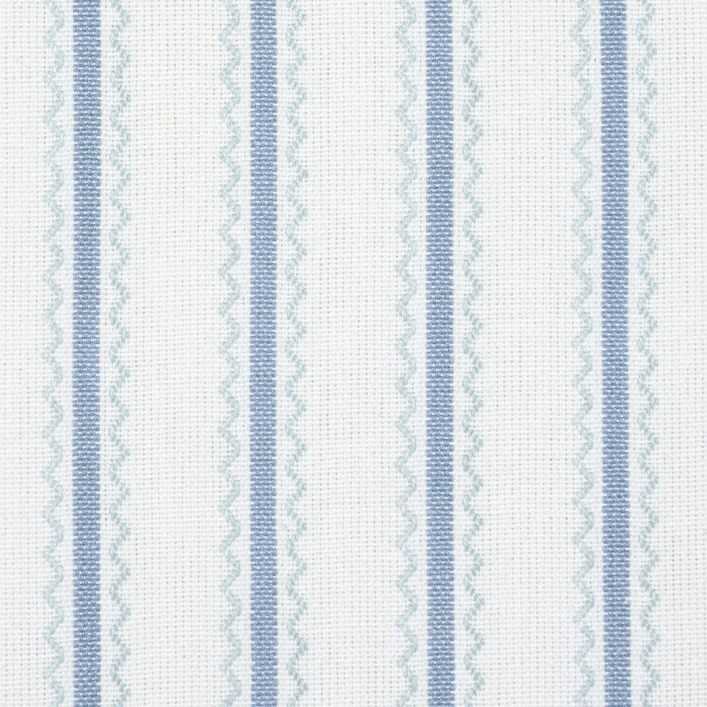 Schumacher Birdie Ticking Stripe China Blue Fabric