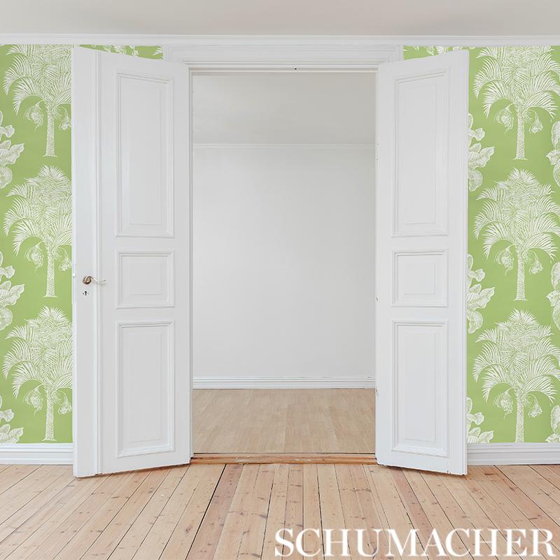 Schumacher Grand Palms Dove Wallpaper