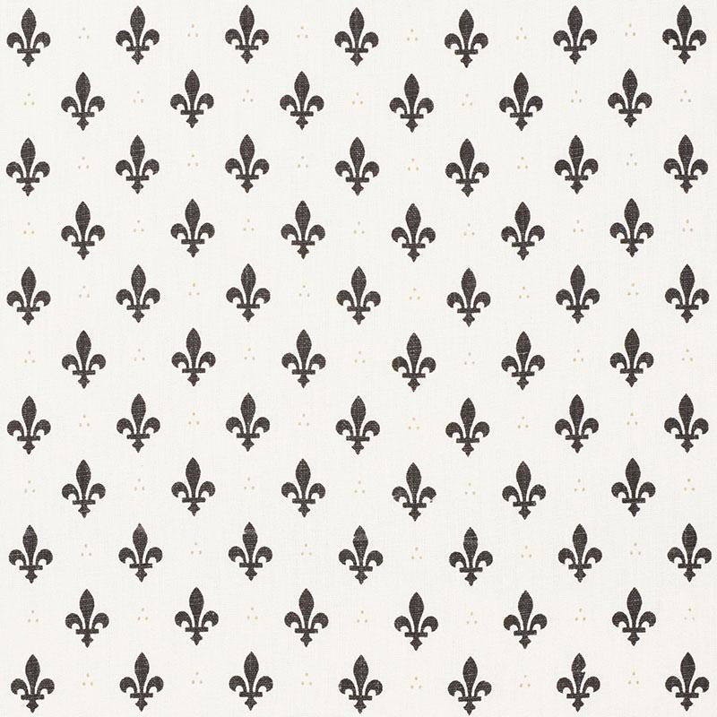 Schumacher Fleur De Lis Charcoal Fabric