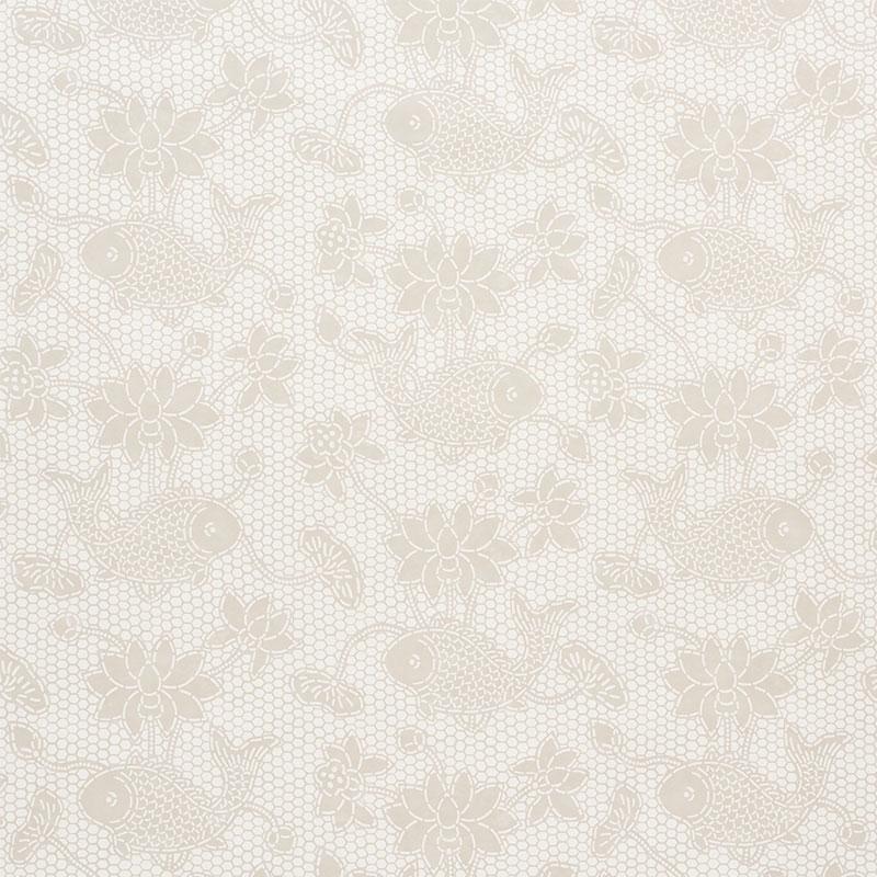 Schumacher Lotus Batik Natural Wallpaper