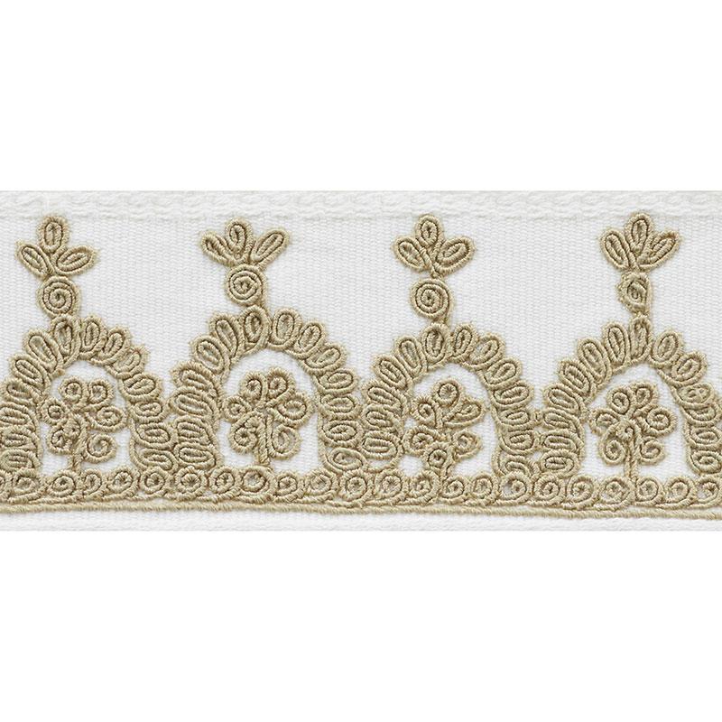 Schumacher Noelia Embroidered Tape Ivory Trim