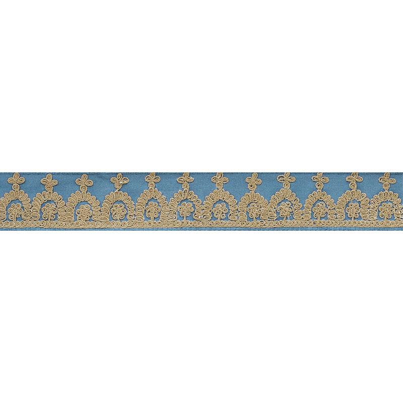 Schumacher Noelia Embroidered Tape Cadet Trim