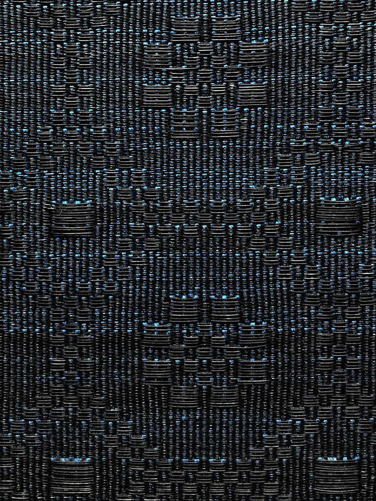 Old World Weavers Holstein Horsehair Blue / Black Fabric