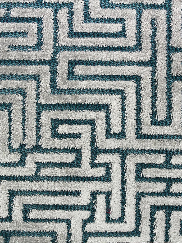 Old World Weavers Velluto Labirinto Teal Fabric