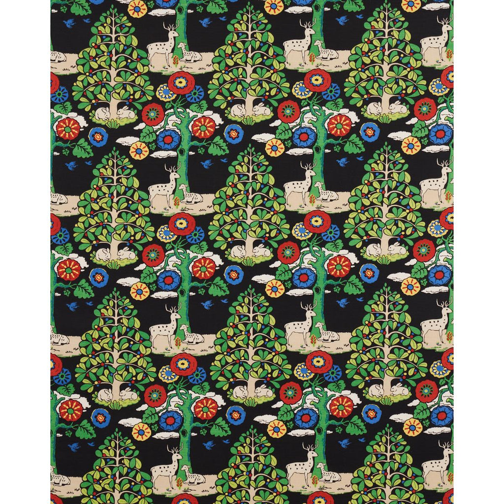 Schumacher Fantasy Forest Black & Multi Fabric