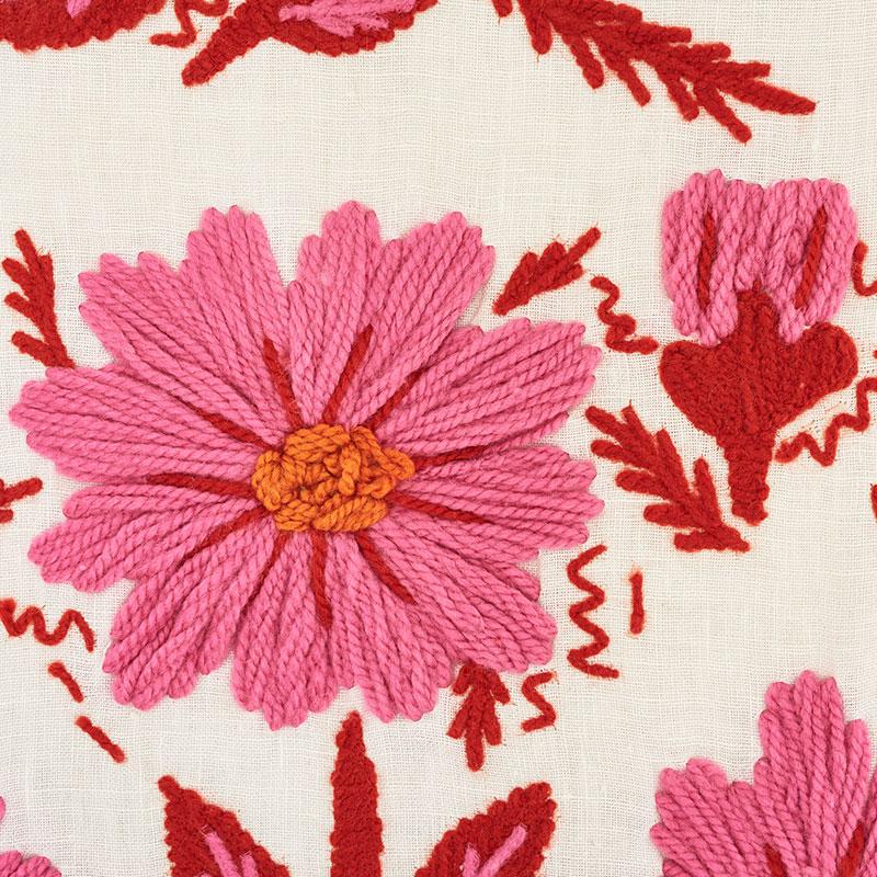 Schumacher Marguerite Embroidery Blossom Fabric