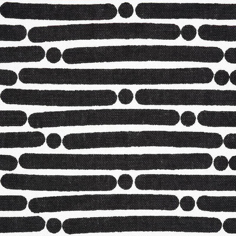 Schumacher Dot Dash Black Fabric