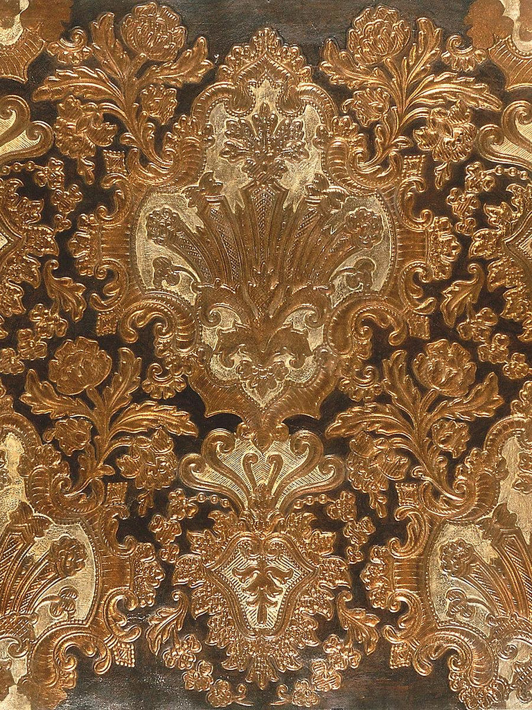 Old World Weavers Cuir Colbert Blanc/Gold Fabric