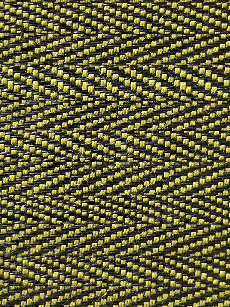 Old World Weavers Milzig Herringbone - Horsehair Chartreuse / Black Fabric