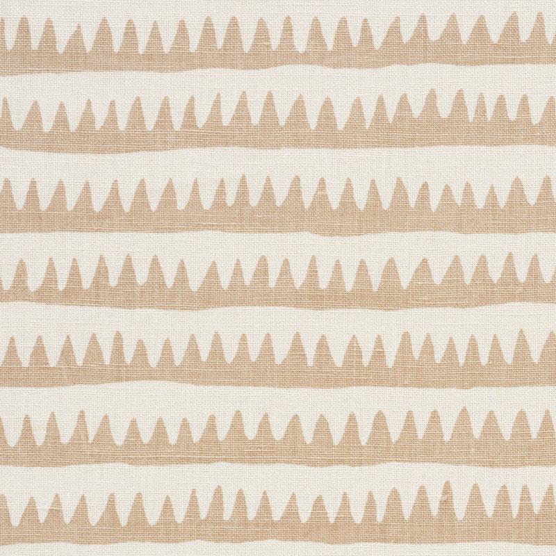 Schumacher Corfu Hand Printed Stripe Sand Fabric