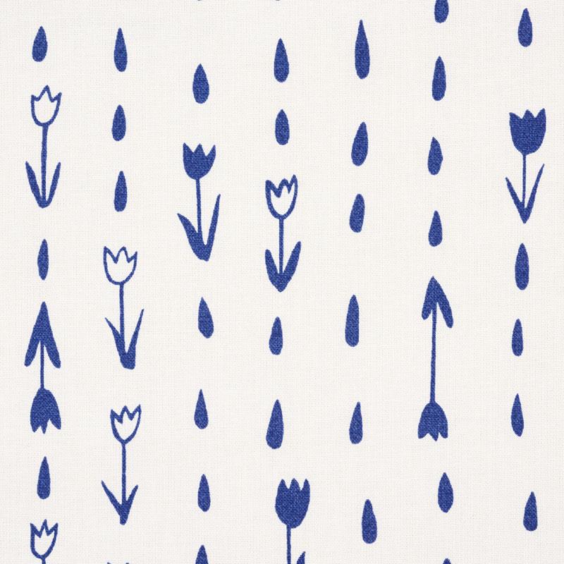 Schumacher Tulip Parade Navy Fabric