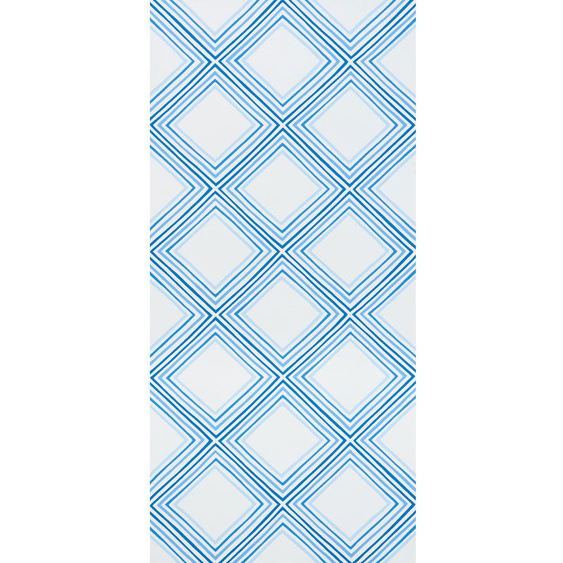 Schumacher Square Dance Blue Wallpaper