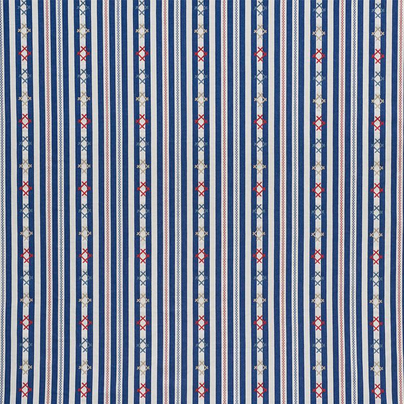 Schumacher Rhodes Stripe Navy Fabric