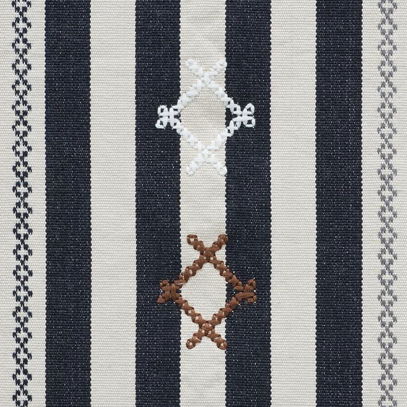 Schumacher Rhodes Stripe Black Fabric