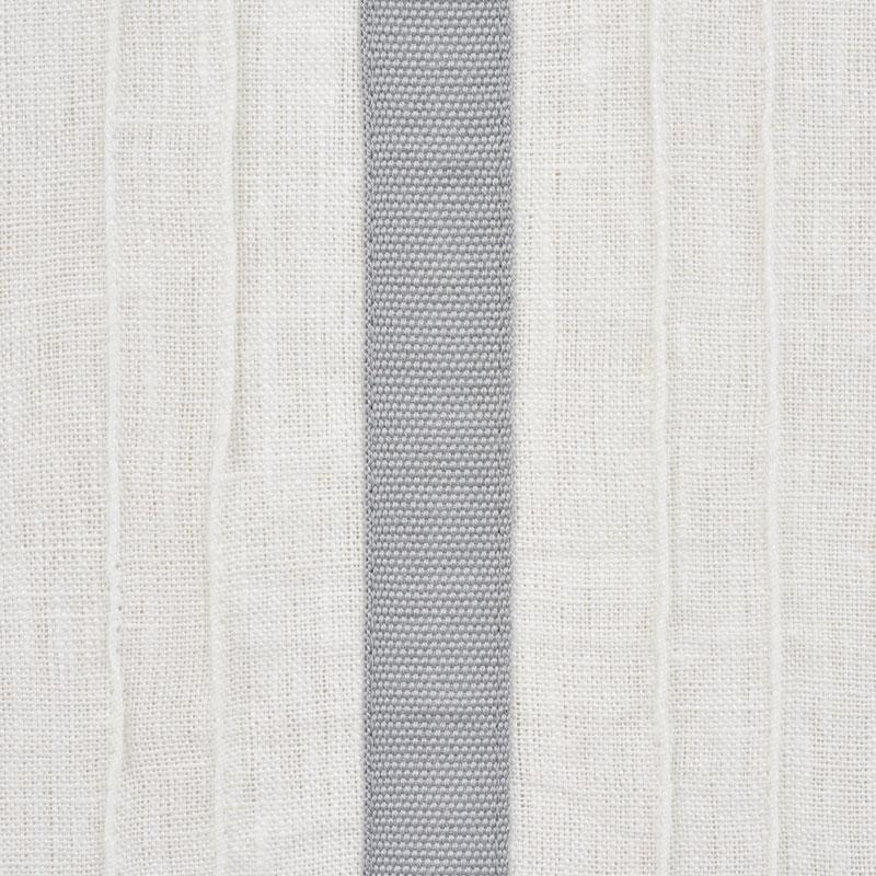 Schumacher Stripe Appliqu Sheer Grey Fabric