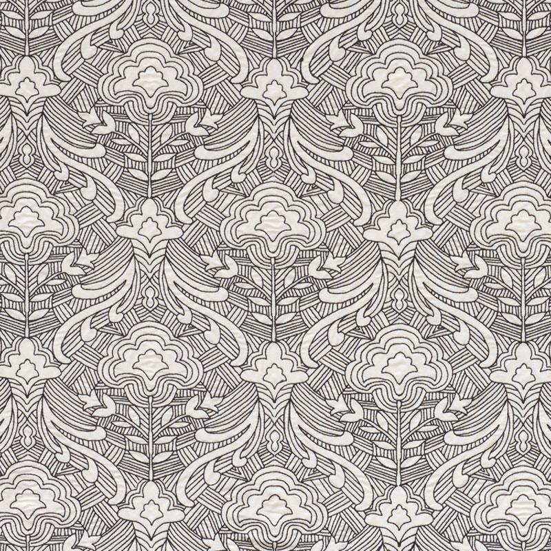 Schumacher Hendrix Embroidery Black Fabric