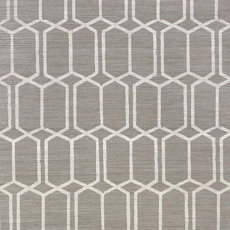 Schumacher Modern Trellis Sisal Charcoal Wallpaper