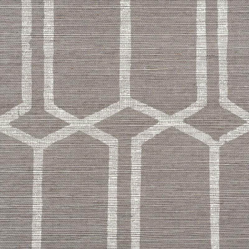 Schumacher Modern Trellis Sisal Charcoal Wallpaper