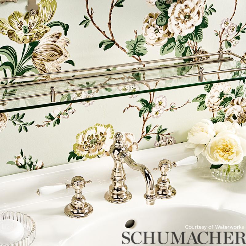 Schumacher Betty Celadon Wallpaper