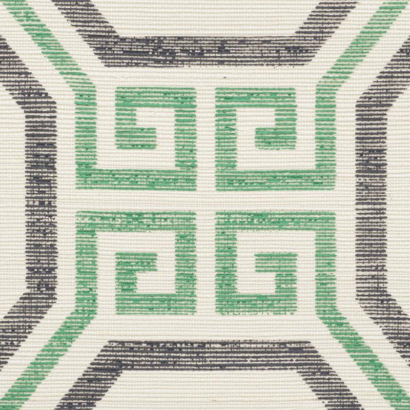 Schumacher Octavia Sisal Jade Wallpaper