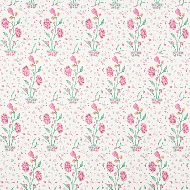 Schumacher Khilana Floral Pink Wallpaper