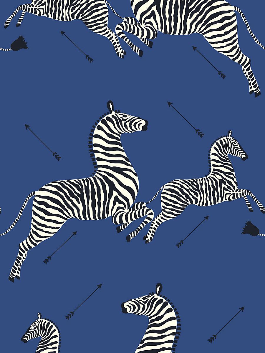 Scalamandre Zebras - Vinyl Denim Wallpaper – DecoratorsBest