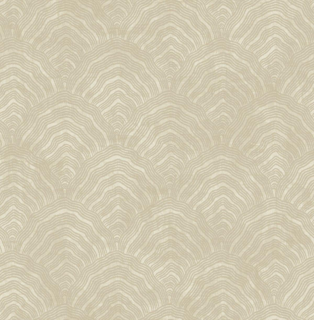 Seabrook Confucius Scallop Beige Wallpaper