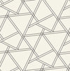 Seabrook Railroad Geometric Pearl Shimmer & Ebony Wallpaper