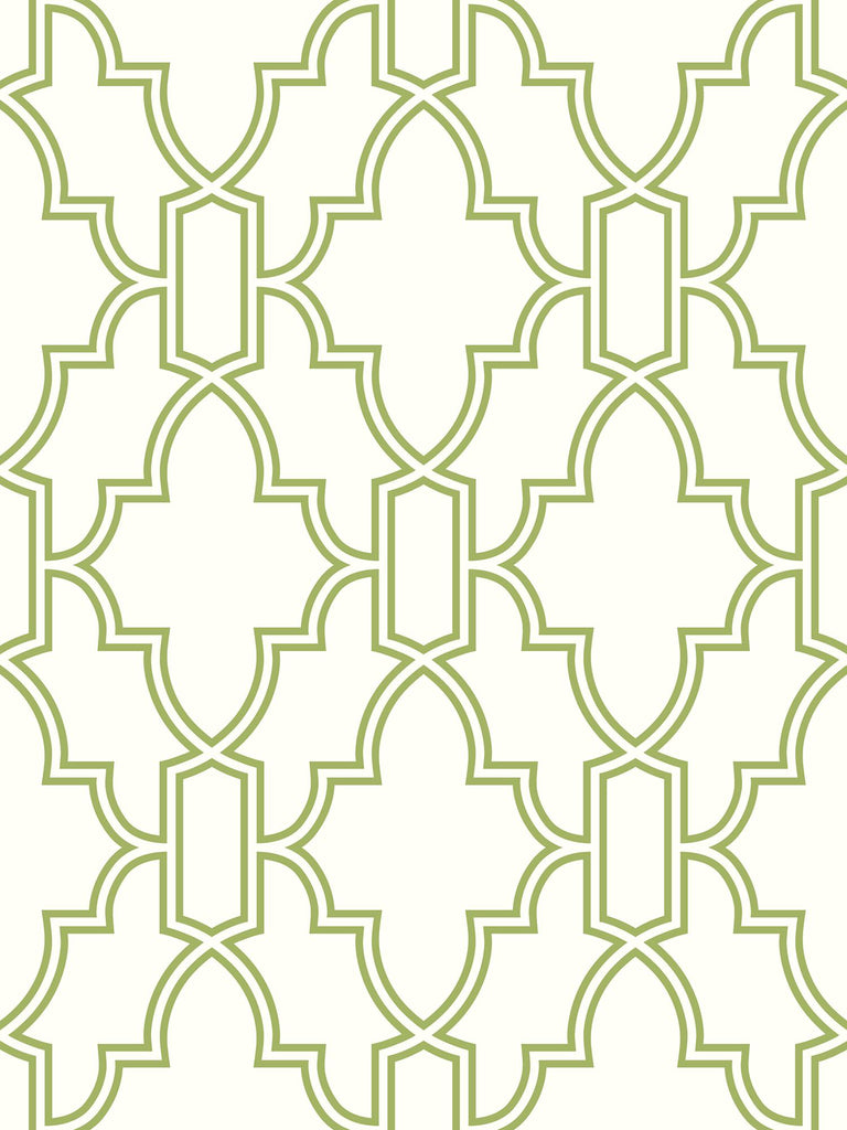 Seabrook Green and White Tile Trellis Green & White Wallpaper