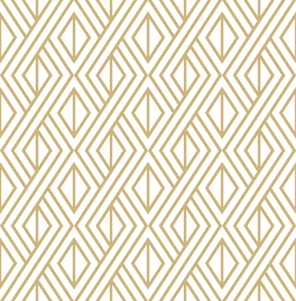 Seabrook Gold Diamond Geometric Metallic Gold Wallpaper