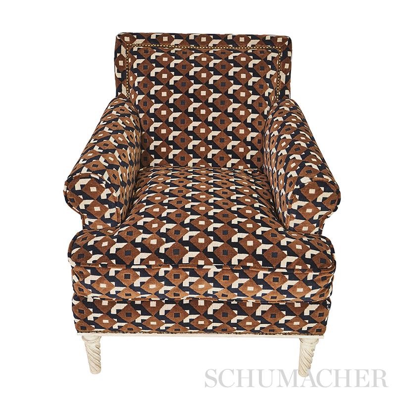 Schumacher Dazzle Ship Velvet Brown & Black Fabric