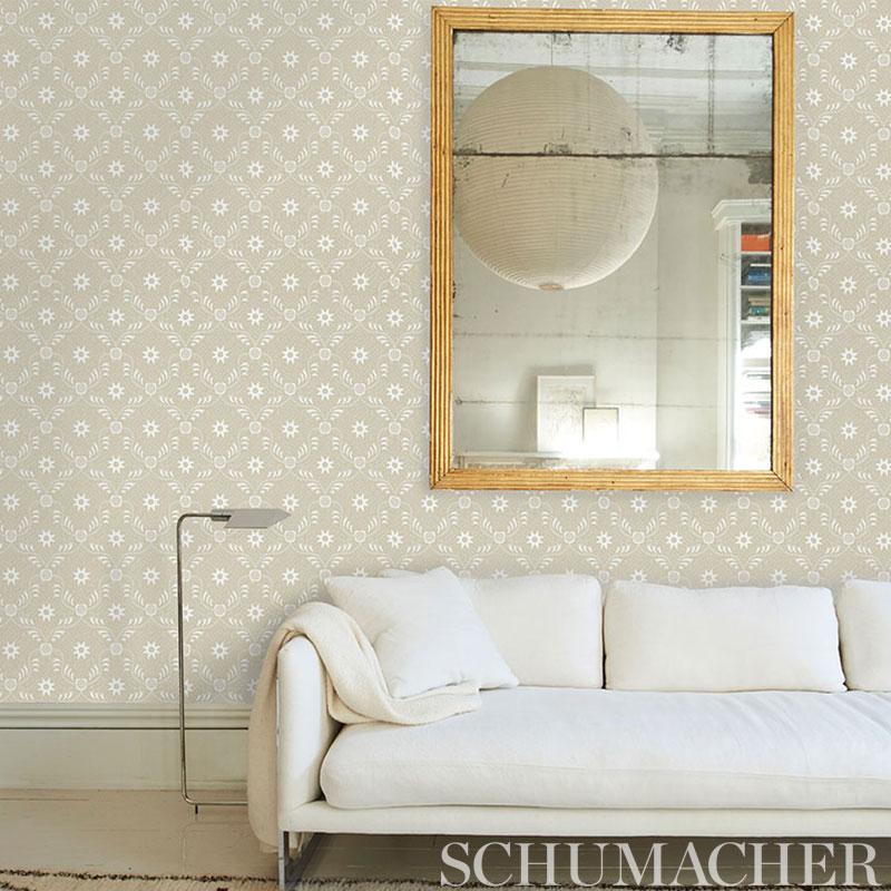 Schumacher Lancaster Sand Wallpaper