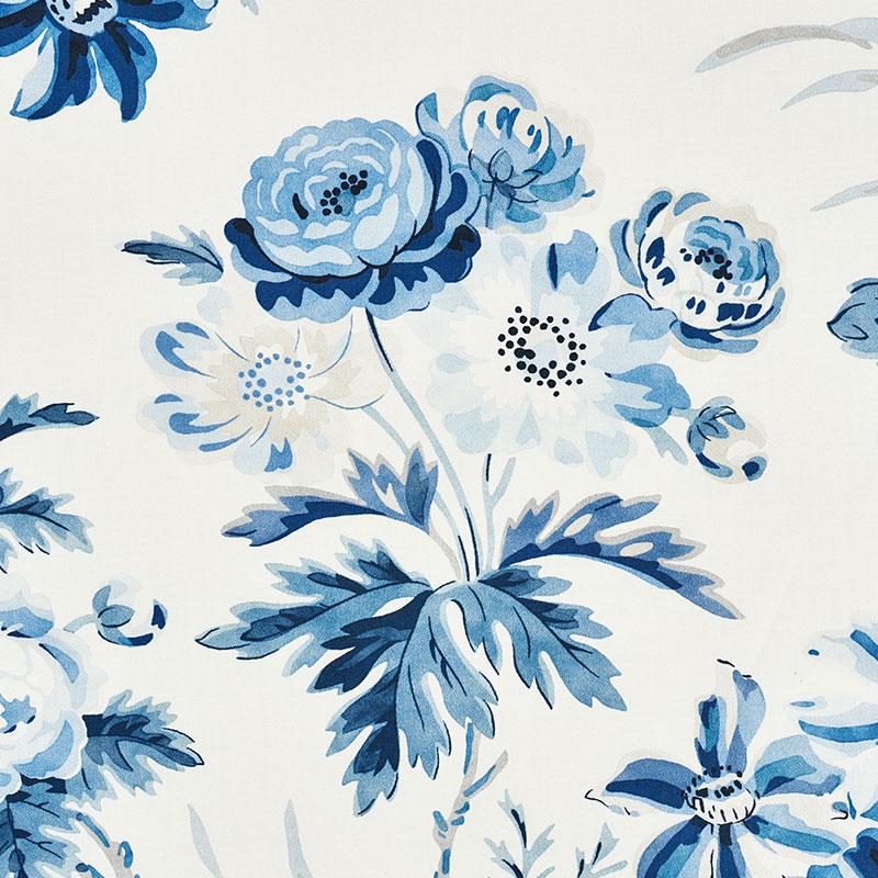 Schumacher Cecil Chintz Delft Fabric