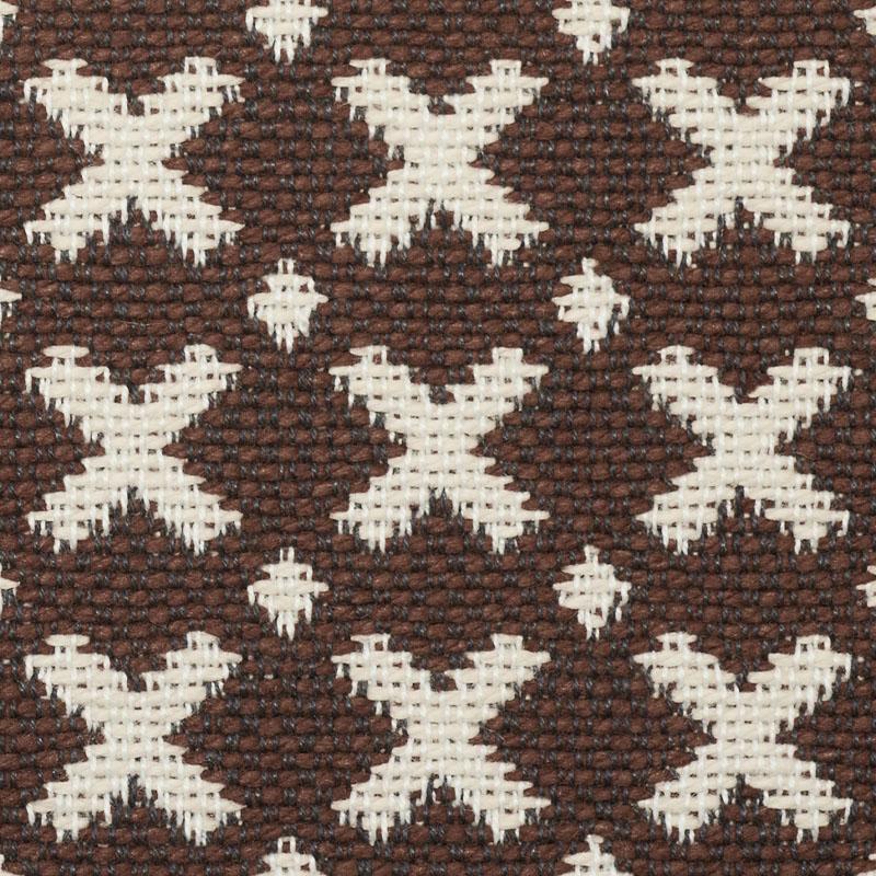 Schumacher Elias Brown & Ecru Fabric