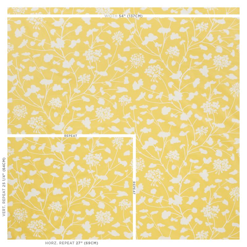 Schumacher Pennick Chintz Yellow Fabric