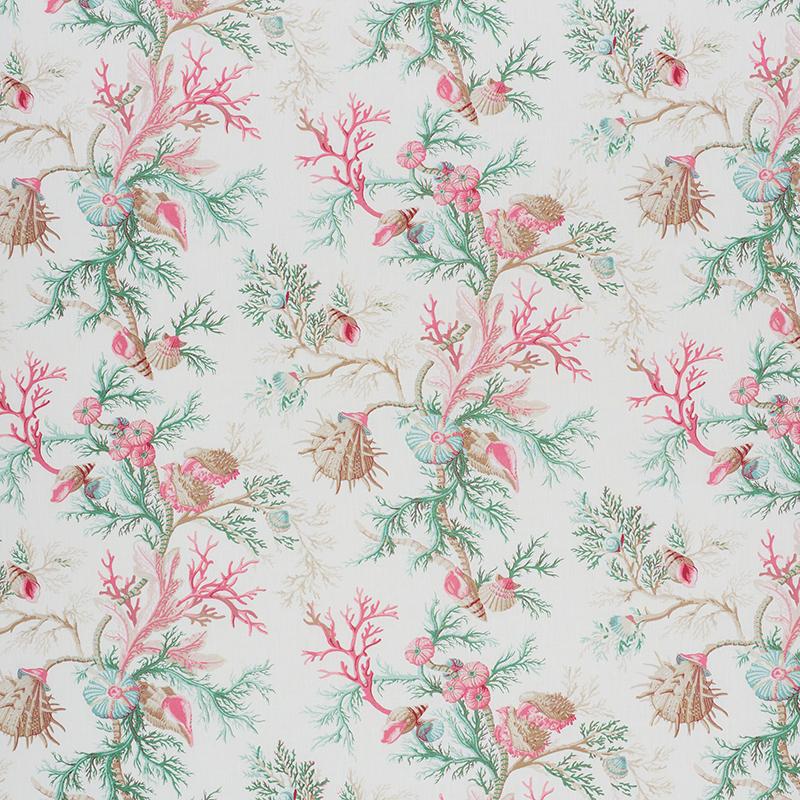 Schumacher Del Tesoro Pink & Aqua Fabric