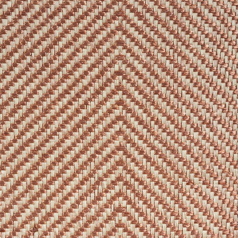 Schumacher Herringbone Paperweave Brown Wallpaper