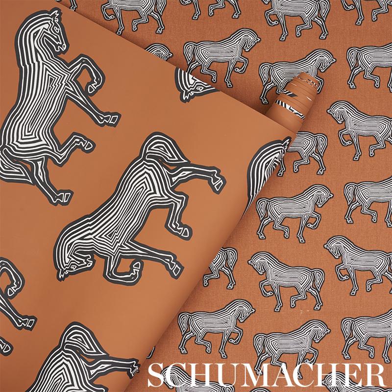 Schumacher Faubourg Brown Wallpaper