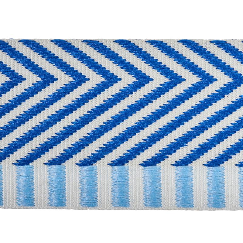 Schumacher Chevron Twill Tape Blue Trim